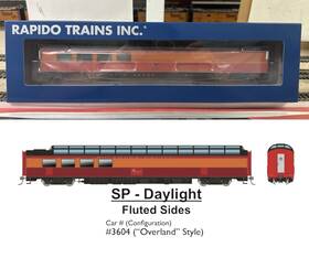 175001 Rapido Southern Pacific 3/4 Dome Lounge Daylight Fluted #3604 Inch Overland