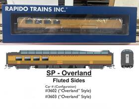 175004 Rapido Sp 3/4 Dome Lounge Up Paint Scheme Fluted Sides #3602 Inch Overland