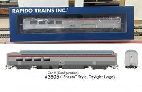 175007 Rapido Sp 3/4 Dome Lounge Daylight Logo Fluted Sides #3605 Inch Shasta Ho