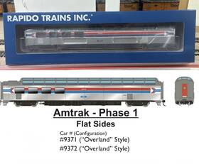 175012 Rapido Amtrak Phase 1 3/4 Dome Lounge Flat Sides #9372 Inch Overland Ho 175012 Rapido Amtrak Phase 1 3/4 Dome Lounge Flat Sides #9372 Inch Overland Ho