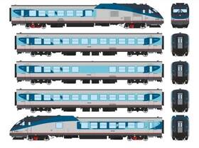 Rapido 25005 Ho Scale Amtrak Rtl Turboliner 5-car Set Phase V - Acela Scheme New