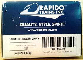 100124 Rapido Trains Ho Scale Lightweight Coach Milwaukee Road #459