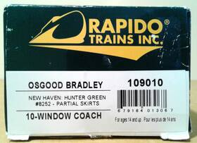 10-window Rapido Trains 109005 Ho Scale Osgood Bradley Coach New Haven Nh #8252 109010