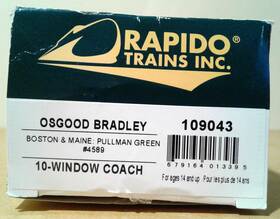 109043 Rapido Trains Ho Scale Osgood Bradley Coach Boston And Maine B&m #4589