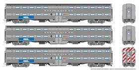 145007 Rapido Trains Ho Metra - Bnsf Gallery Commuter Car #3 Set Of 3