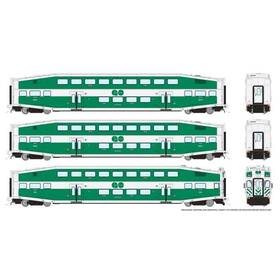 146037 Rapido Trains Ho Go Transit Late Bilevel Commuter Car #2 Set Of 3
