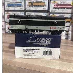 Rapido Trains Inc. 107315 Inc. Ho Steam Generator Unit Cn Rail Wet Noodle Scheme New