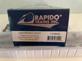 124045 Rapido Trains Inc. Ho Scale Lightweight Diner Norfolk And Western #494
