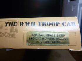 772-4006 Red Ball & Cannonball Car Shops Ho Brass Troop Conversion Baltimore And Ohio B&o C17 Express Box