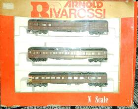 0523 Rivarossi N 3 Car Set Pennsylvania Post Office Pullman J Logan Observation