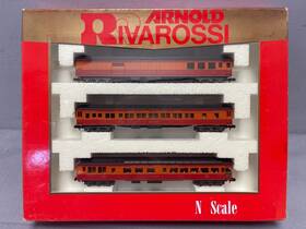 0543 Rivarossi 0525 Arnold N-scale Southern Pacific Passenger Heavyweight 3 Car Set