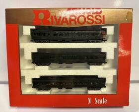 0548 Rivarossi N Scale 3-pack Pullman Green Passenger Cars #0548