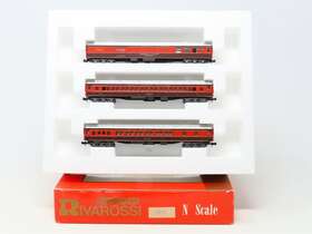 0551 Rivarossi N Scale Gmo Gulf Mobile And Ohio 3-car Passenger Set