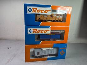 4395g Roco 46220 46441 Set Of Three Freight Cars Brand New Obs