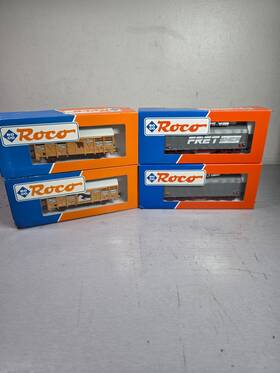 46915.1 Roco 46439 46441 46915 Set Of Four Freight Cars Nib