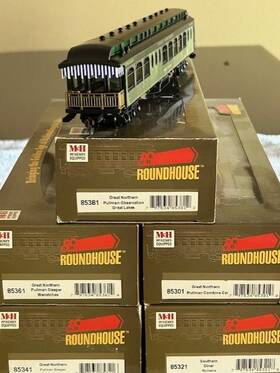 85321 Roundhouse Great Northern Railway Inch Pullman Palace Pass Cars Five Car Set Ho Scale New