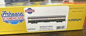 Rnd79123 Roundhouse Athearn Ho Streamline Passenger Car Set Burlington Northern