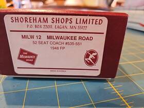 Milw-12 Shoreham Shops Ho Scale Brass Milwaukee Road 52 Seat Coach 1948 Fp Milw 12