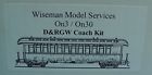 On3-on30 Sm-103 Wiseman Model Services Rgw Open Platform Coach Passenger Car Kit