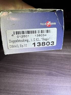 138034 Tillig Tt Double-deck Car Dbag Red Gray White 1 120 Model 13803