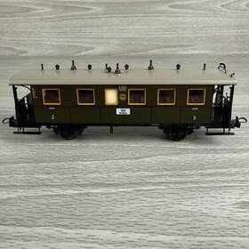 23708 Trix Ho Passenger Car Coach 2 Axle 9852 Nurnberg Deutsche Green Train