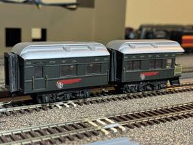 932-36 Walthers 616374010868 Ho Santa Fe Oscar And Piker Car Set With Custom Accordion Corridors