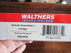 Walthers 616374013852 Ho Scale Walther Amtak Phase 2 Paint Lounge Car