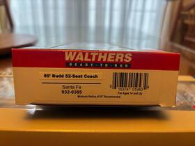 6385 Walthers 616374020034 932 Ho 85ft Budd 52 Seat Coach Santa Fe Railroad Scale
