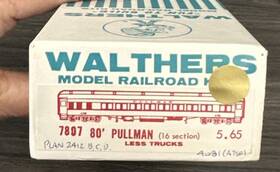 7807 Walthers Ho Scale Craftsman Kit #7807 80 Pullman Nos