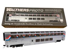 920-12044 Walthers Ho 85ft Ps Superliner I Lounge Amtrak 33003 Phase Iii Lighted