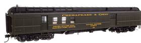 920-17412 Walthers Ho C&o 70ft Heavyweight Rpo-baggage Car With Clerestory Roof #81