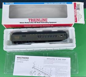 931-779 Walthers Trainline 60ft Heavyweight Combine Santa Fe #2555 Ho Scale L/n