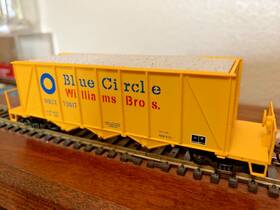 932-4673 Walthers Ortner 100 Ton Aggregate Hopper - Ho Scale Inch Blue Circle Rtr New