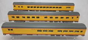 932-9411 Walthers Set 3 Ho Union Pacific 85ft Budd Sleeper Baggage Coach Lighted Cars