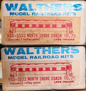Walthers 933-5532 #933-5532 North Shore Coach 2 Vintage Wood Kits Partial Builds