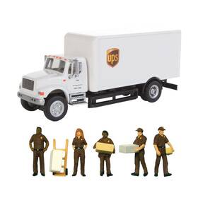 Walthers Ws949-11295 6043 Scenemaster Ho 1/87 Ups International 4900 Truck And 5 Figures Fleet Set