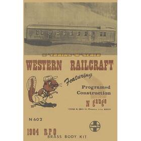 N-602 Western Railcraft N 602 Vintage Brass And Wood 1904 Santa Fe Rpo Car Body Kit