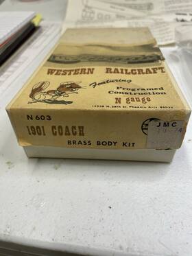 N-603 Western Railcraft N 603 Vintage Brass And Wood 1901 Santa Fe Coach Car Body Kit