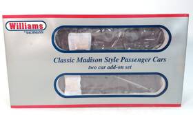 43449 Williams By Bachmann 60ft Madison Passenger Car Add-on 2-pack O Gauge Nib
