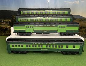 77232 Williams Deluxe O Gauge 4 Car Passenger Set 72ft Madison Style Crescent Limited