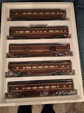 W-2802 Williams 2802 Pennsylvania Rr Painted Aluminum Passenger 5-car Set Nib