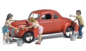 As5339 Woodland Scenics 1/160 N Scale Suds And Shine Autoscenes Car Wash 1940s 50s
