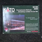 Kato Pennsylvania Railroad Broadway Limited Scale 10 Car Set With Display. Fixed Price $500.00.