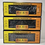 (3) Mth Rail King 30-6409 Pullman Overton Green Passenger Coach Cars. Fixed Price $199.99.