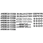 American Flyer 9900 Burlington-zepher Adhesive Stickers Pre War Gauge Trains. Fixed Price $17.99.