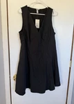 New Day A-line Dress Black Solid Sleeveless V-neck Knee Length Size 17. Fixed Price $20.00.