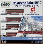 Kato 10-1413 Swiss Alpine Red Passenger (coach) Ew-i 4-CAR Set Scale. Fixed Price $92.98.