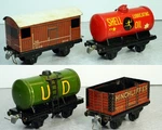 Trix Twix Railways (ttr) Four Ho/oo Freight Cars/goods Wagons C-7 Cond No Boxes. Fixed Price $25.00.