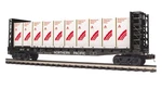 Mth 20-98780 Northern Pacific Flat Car Bulkheads And Covered Woodload Nib 2X. Fixed Price $80.00.