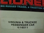 Lionel Virginia & Truckee Passenger Car: 6-16011. Fixed Price $65.00.